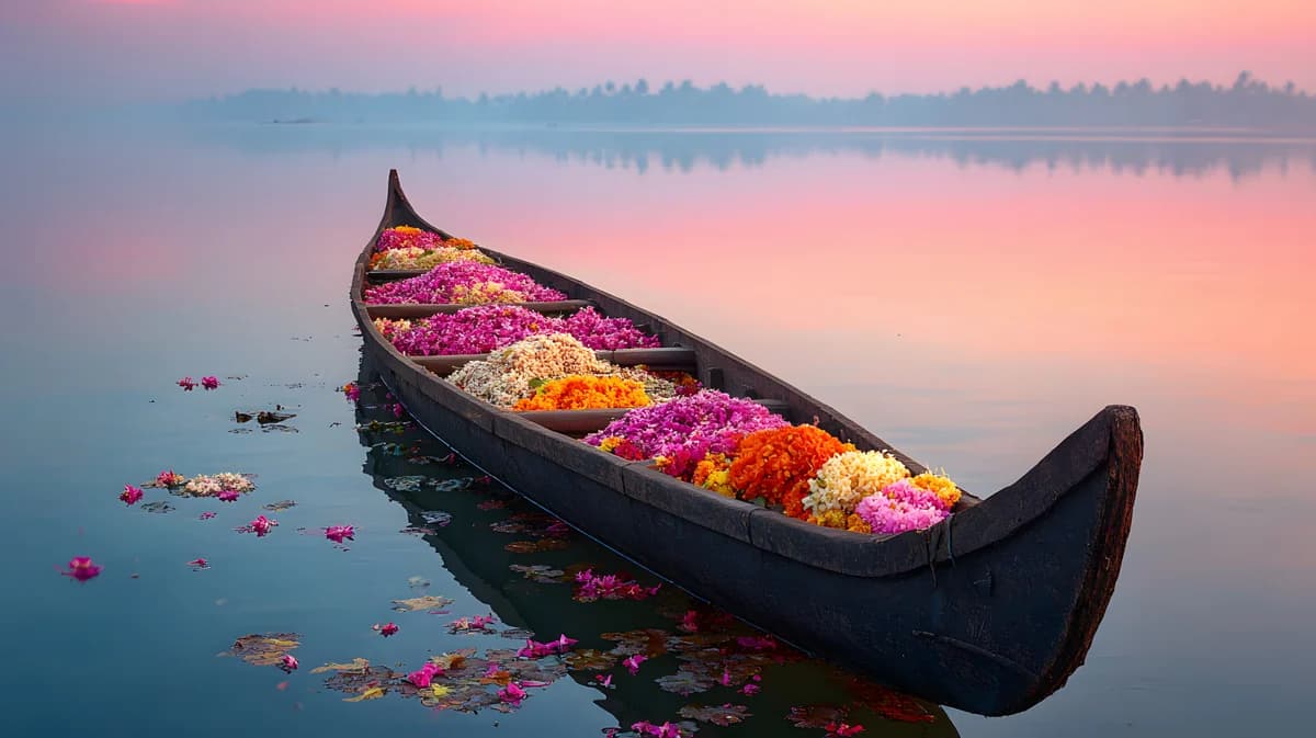 A Kerala boat filled with flowers — Air Suvidha 2.0 and OCI holders arriving in India