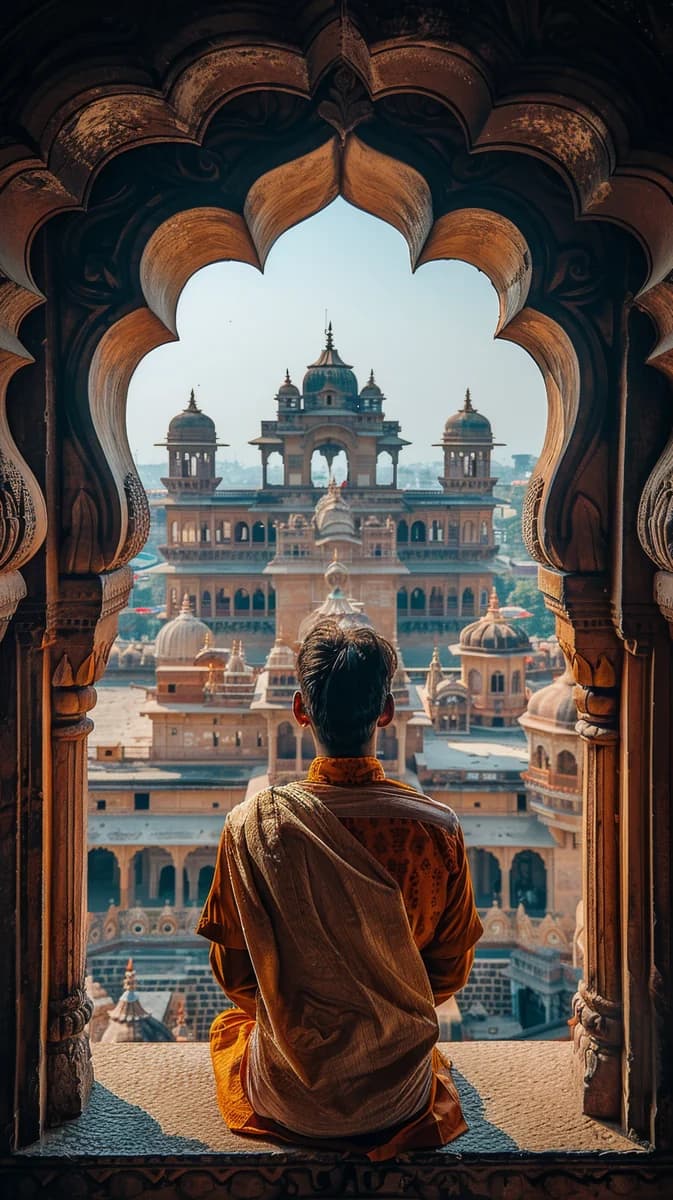 A traveller at an Indian heritage site — Indian e-Visa photo and document rules from the UK