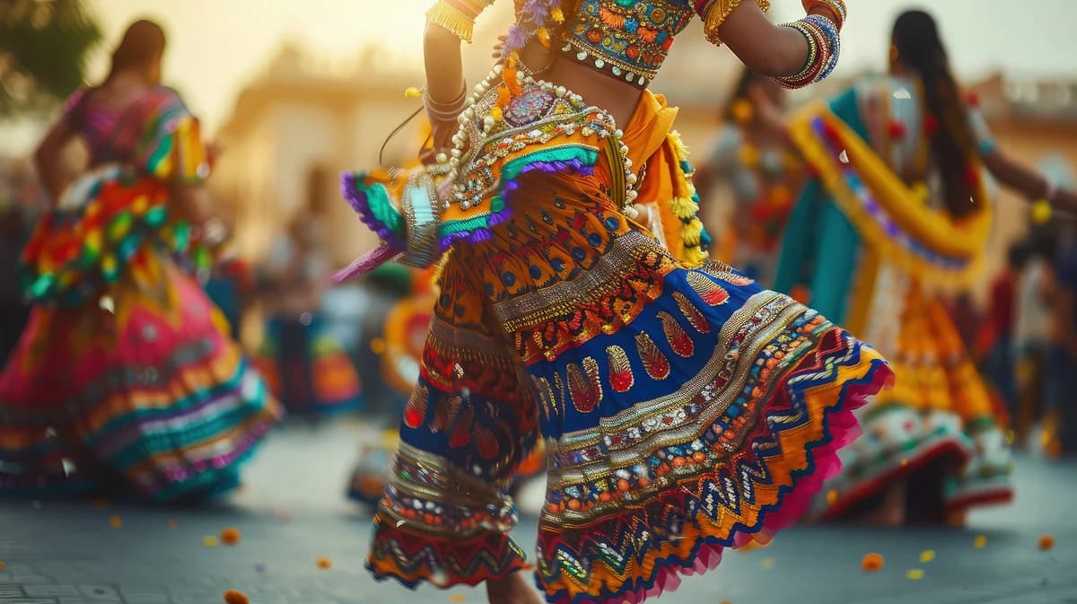 Indian dancers in colourful costumes — OCI for UK-born children and grandchildren, section 7A